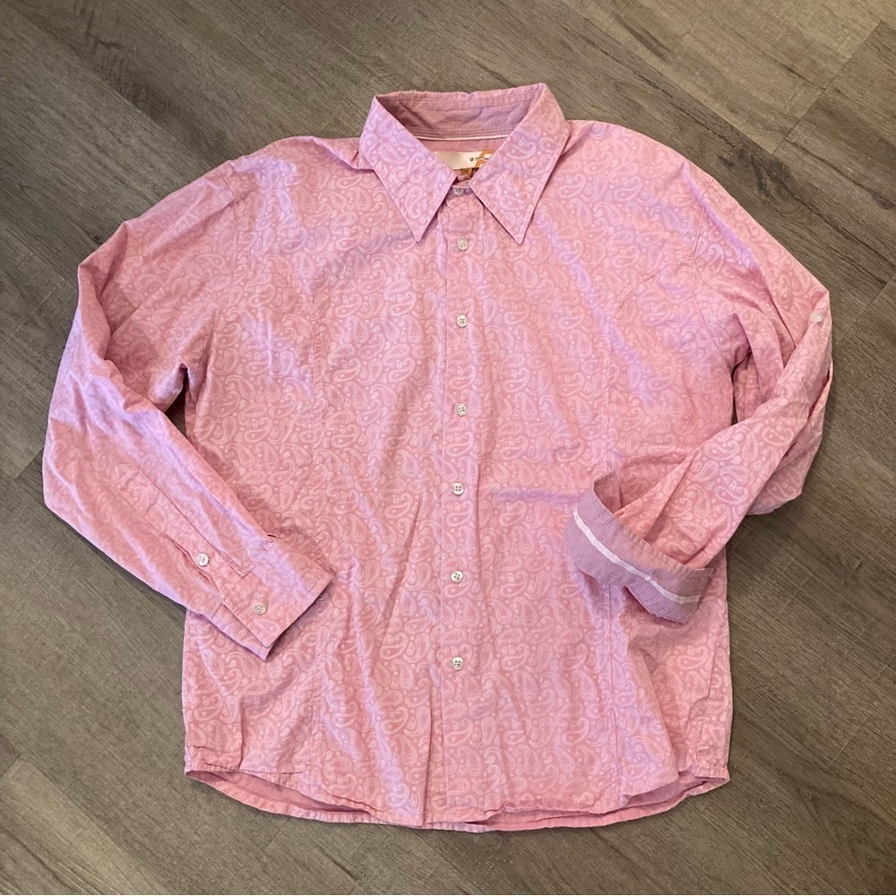 First Point Pink Button Down Xl Euc - image 1